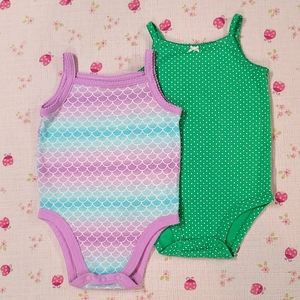 🟢 2 PACK • SZ 6-9MO • Sleeveless Onesies 🟢